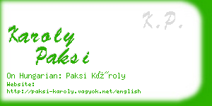 karoly paksi business card